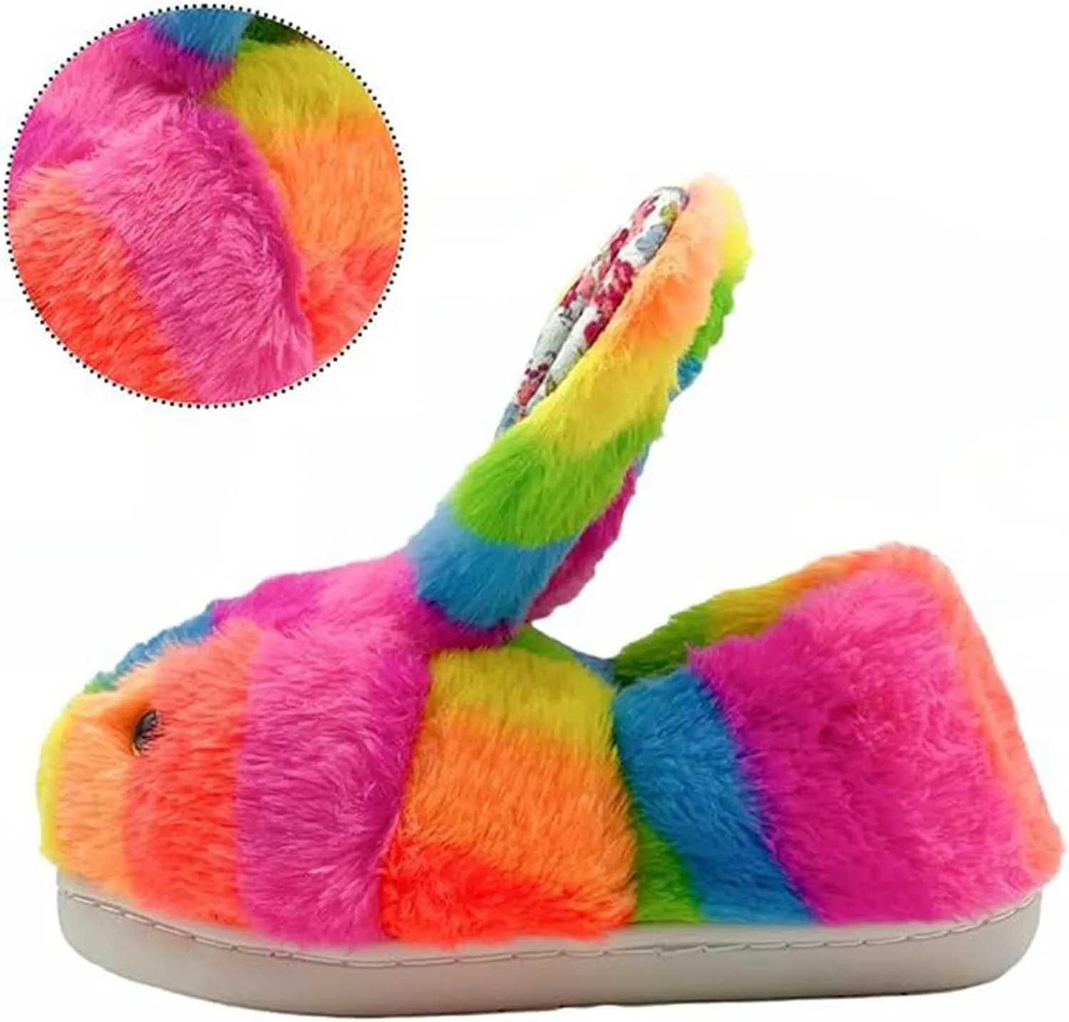 Bunny Slippers for Women Cute Plush Rabbit Fuzzy Slippers, Soft Fluffy Animal Winter Warm Indoor House Slippers Shoes