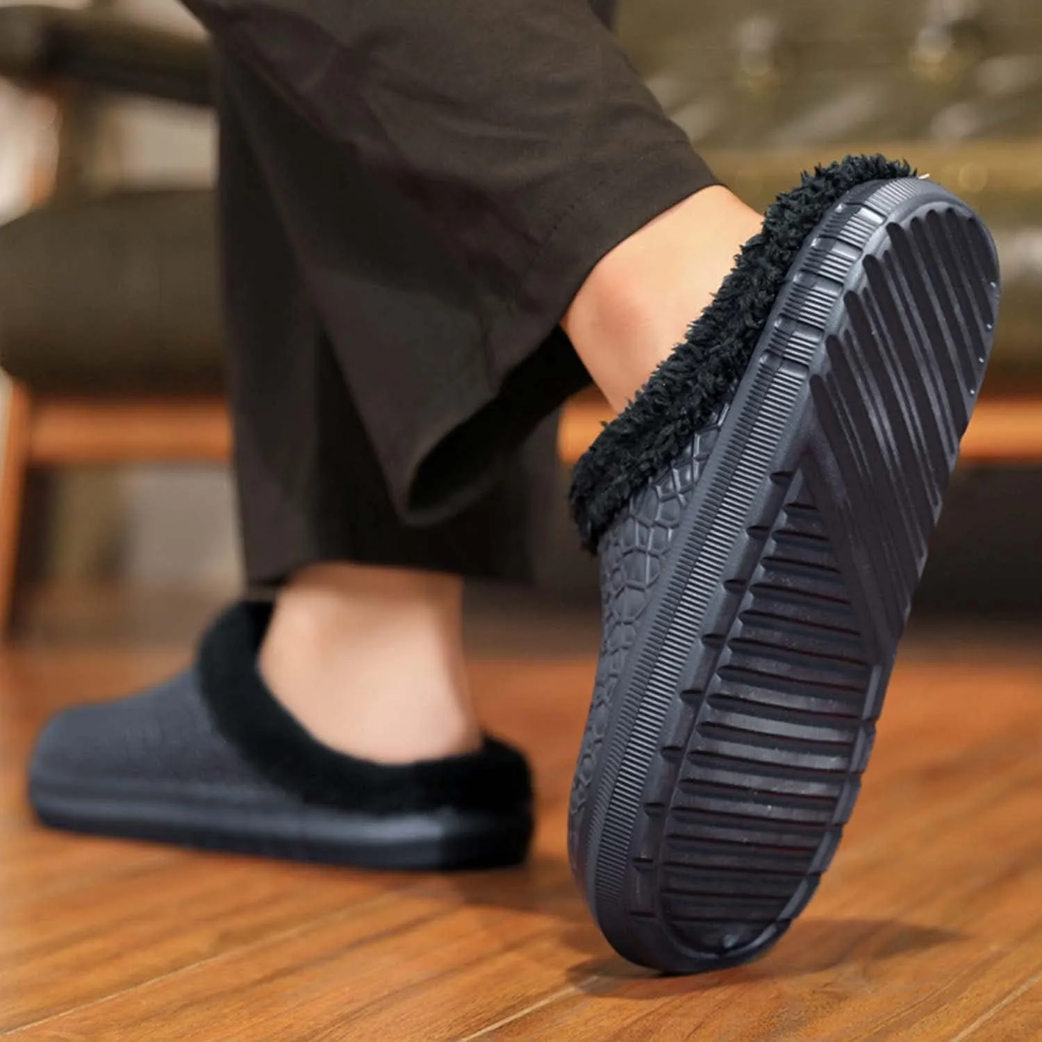 CERYTHRINA Mens Womens Lined Clogs Cotton Lining Indoor Outdoor Waterproof Walking Garden Clogs Shoes Winter Slippers