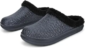 CERYTHRINA Mens Womens Lined Clogs Cotton Lining Indoor Outdoor Waterproof Walking Garden Clogs Shoes Winter Slippers
