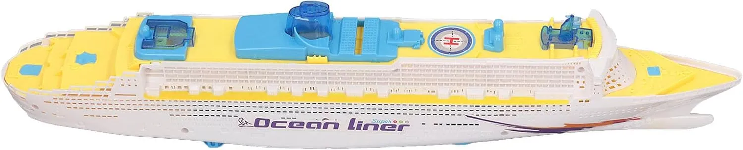Childrens Cruise Ship Model Toys with Sound Effects, LED Light, Universal Rotation-oceandar-Steamer Boat Toys for and Girls