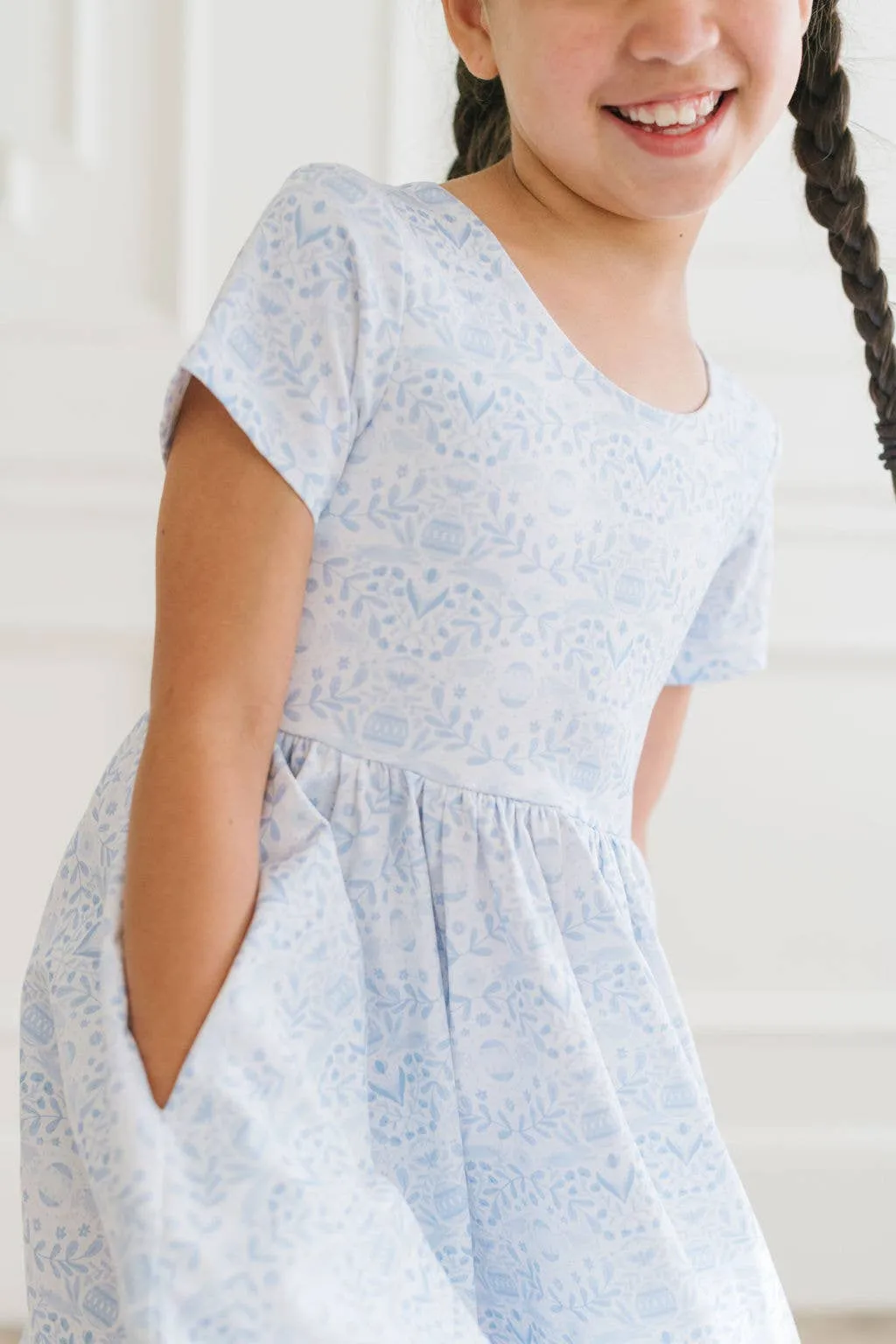 Classic Twirl Dress - Blue Bunnies