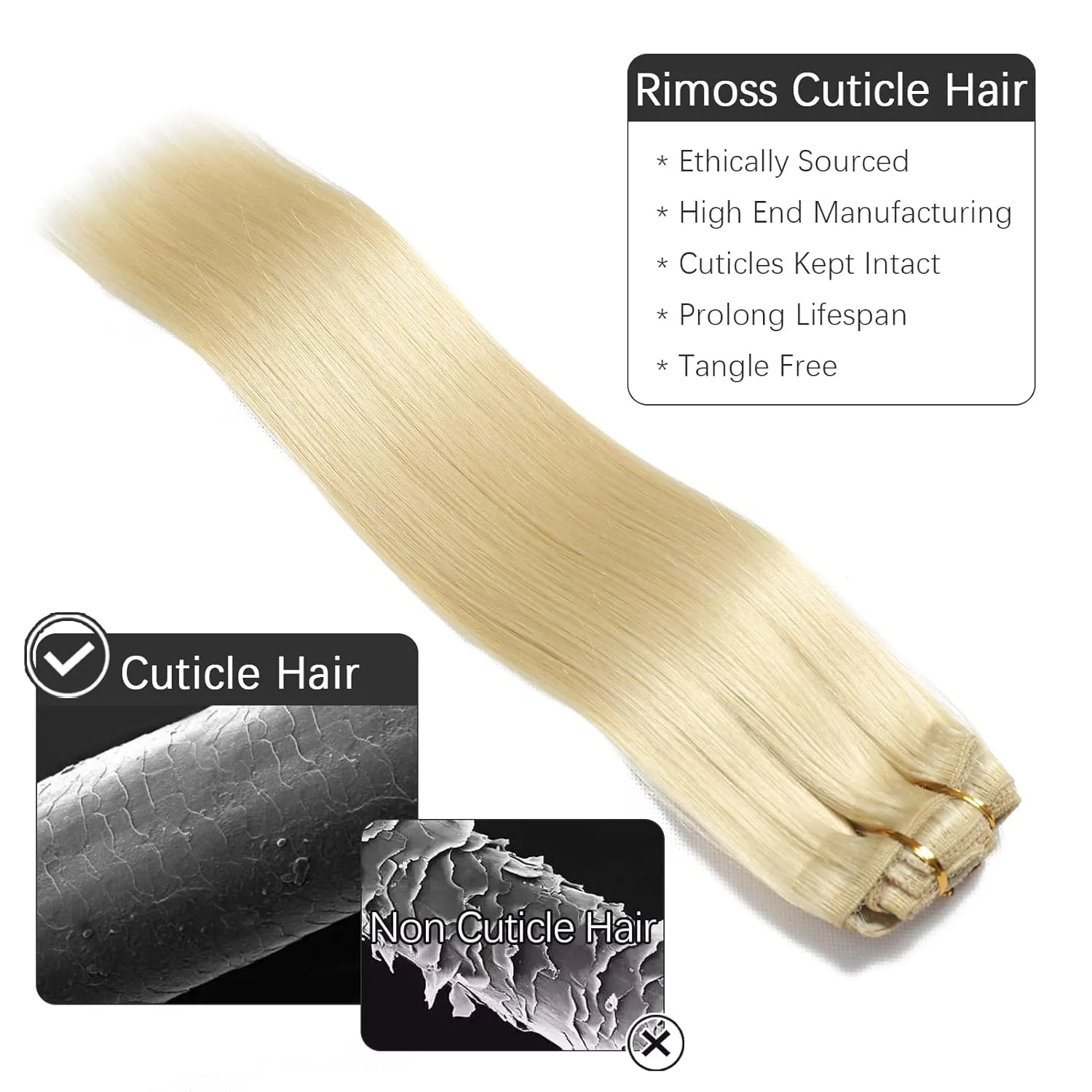 Clip in Hair Extensions Real Human Hair - 120g 22 Inch 7pcs, Bleach Blonde Color - Premium Soft Remy Human Hair Clip in Extensions Straight for Women (#613 22 Inch)