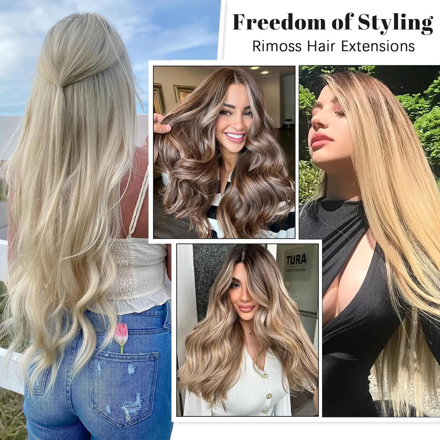 Clip in Hair Extensions Real Human Hair - 120g 22 Inch 7pcs, Bleach Blonde Color - Premium Soft Remy Human Hair Clip in Extensions Straight for Women (#613 22 Inch)