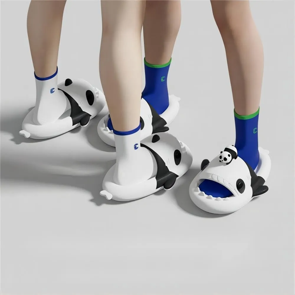 Cloudy Shark Slides, Halloween Christmas Shark Slippers, 3D Cartoon Spooky Shark Slides Glow in the Dark for Men Women
