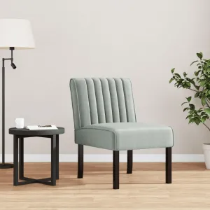 Comfortable Lounging with Light Gray Velvet Slipper Chair, Soft Fabric Upholstery, Solid Wood Legs, Easy Assembly
