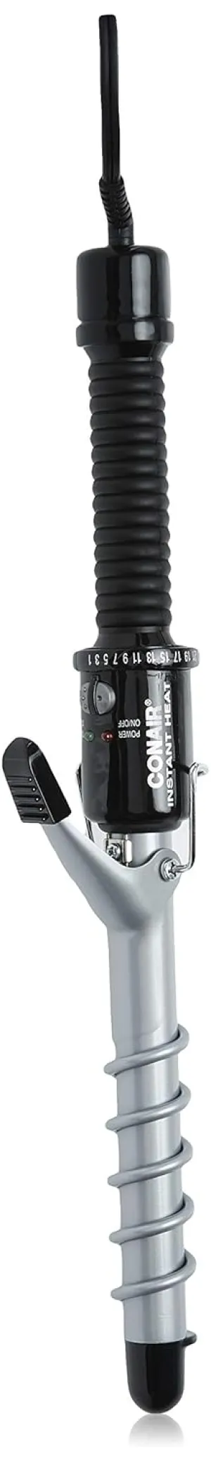 Conair Instant Heat Spiral 3/4-Inch Curling Iron, spiral guide on barrel to help achieve spiral curls – for use on short to medium hair