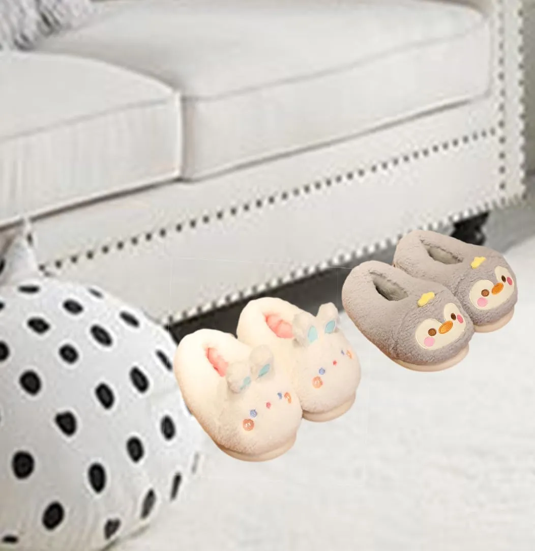 Cozy Novelty Cute Animal Home Slippers for Women Fluffy Memory Foam House Slippers Warm Non-slip Bedroom Shoes Indoor Outdoor