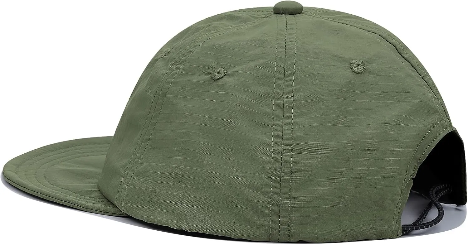 Croogo Quick Dry Short Brim Baseball Cap Soft Flat Bill Sun Hats Lightweight Trucker Caps Waterproof Umpire Short Bill Cap