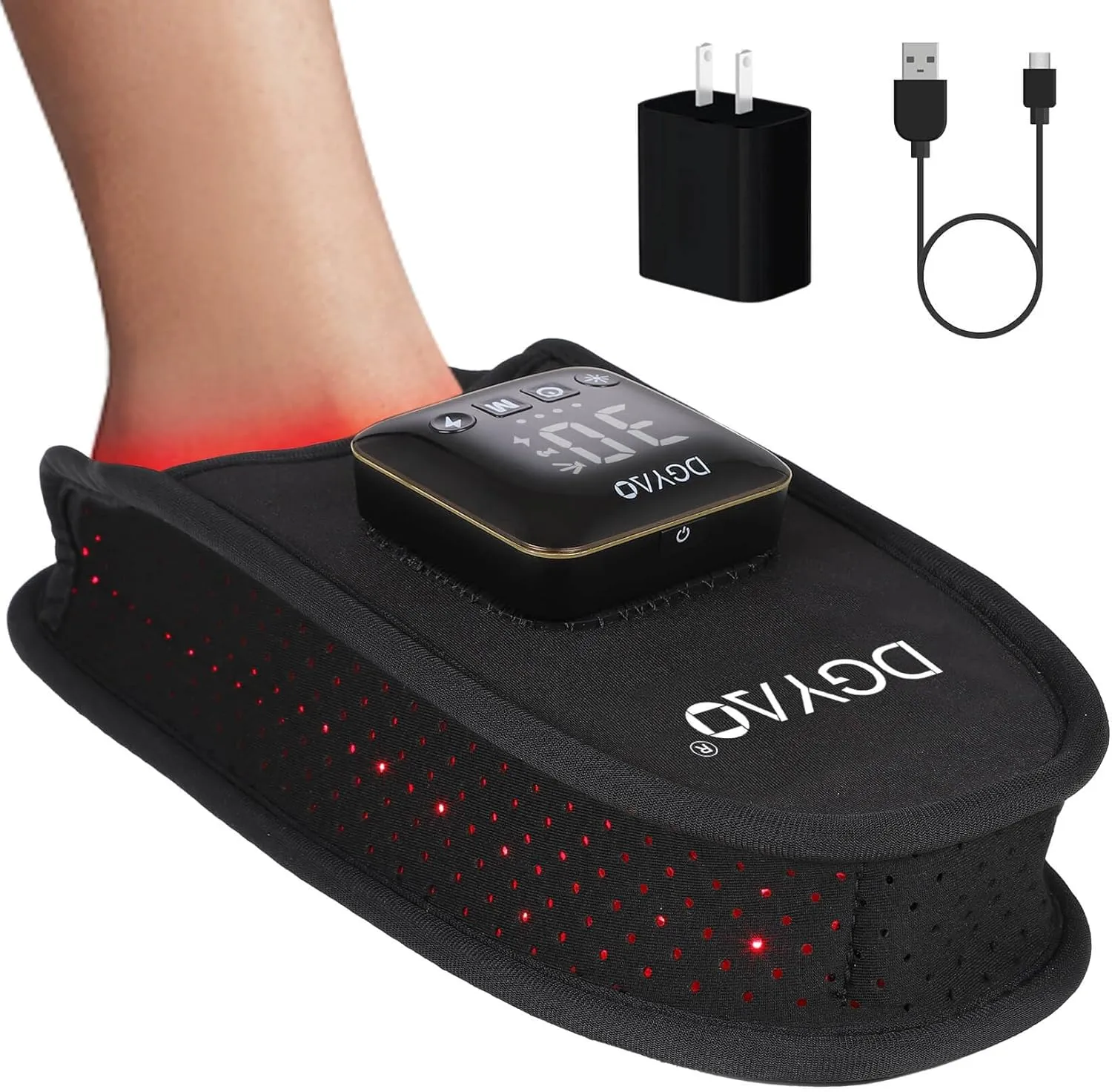 D MAX Cordless Foot Slipper Red Light Therapy, Near Infrared Therapy for Feet Pain Relief, with Battery Pulse Therapy (Single)