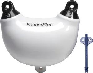 Dan Fender FenderStep - Multi-Purpose Boarding Step and Boat Fender – Easy Access Stepping Ladder & Bumper - Yacht, Pontoon & Boat Accessories for Docking (Eggshell)