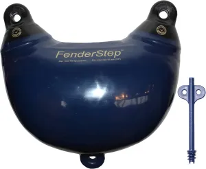Dan Fender FenderStep - Multi-Purpose Boarding Step and Boat Fender – Easy Access Stepping Ladder & Bumper - Yacht, Pontoon & Boat Accessories for Docking (Navy Blue)