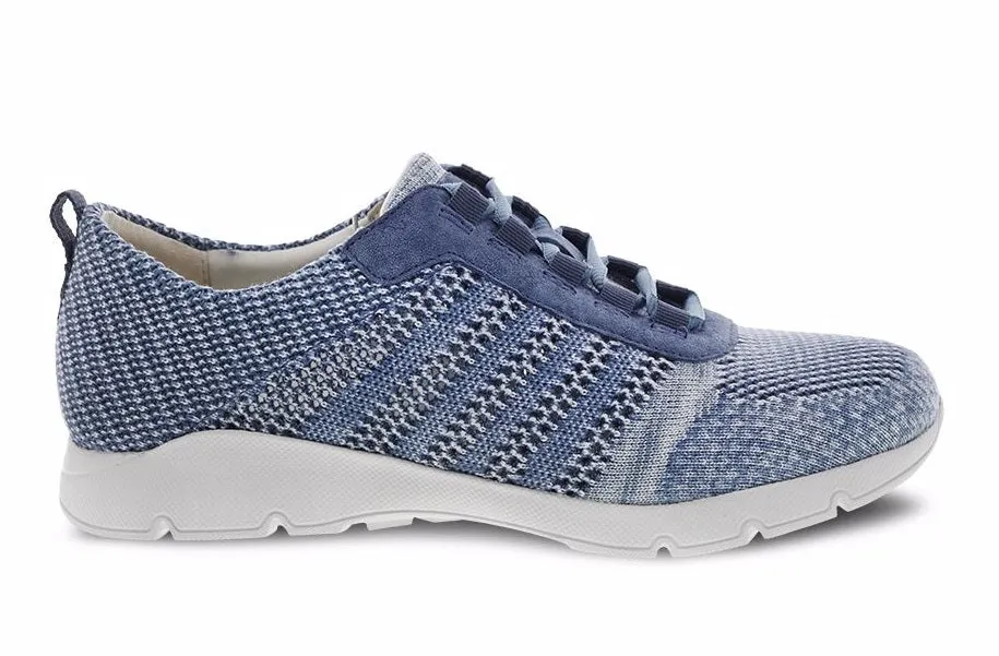 Dansko Denim Adrianne Washed Knit Comfort Casual Lace-Up Sneaker 4455-721872