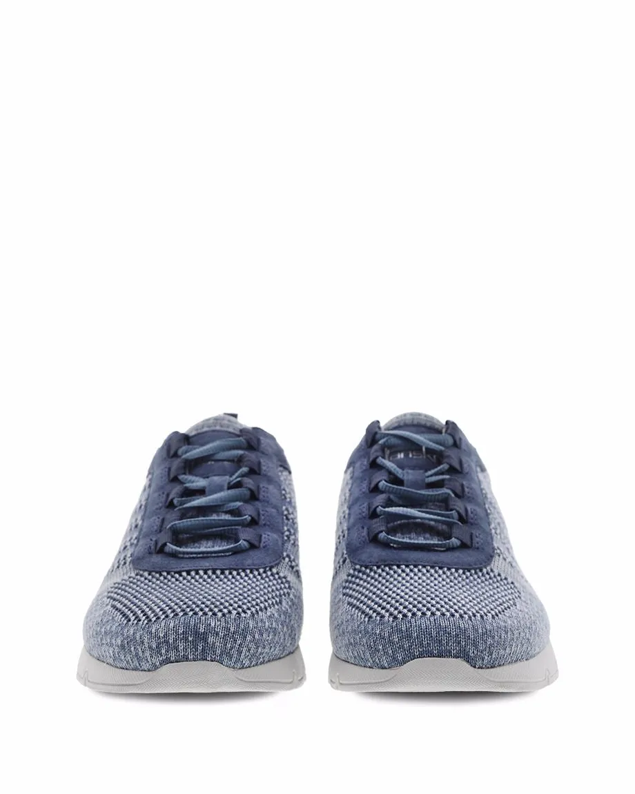 Dansko Denim Adrianne Washed Knit Comfort Casual Lace-Up Sneaker 4455-721872
