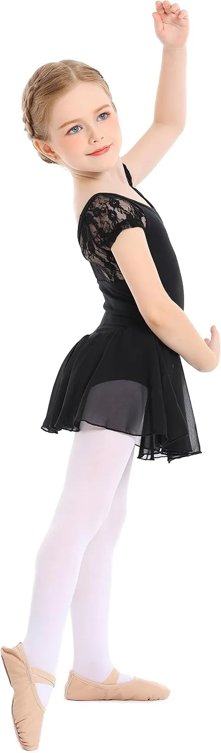 danswan Long Sleeve Ballet Skirted Leotards Dance Dresses Tutu Outfit for Ballerina Toddler Girls