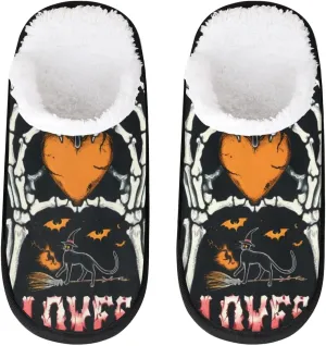 Day Of The Dead Funny Skull House Slippers for Women Men, Non-Slip Spa Slippers Soft Foam Home Shoes