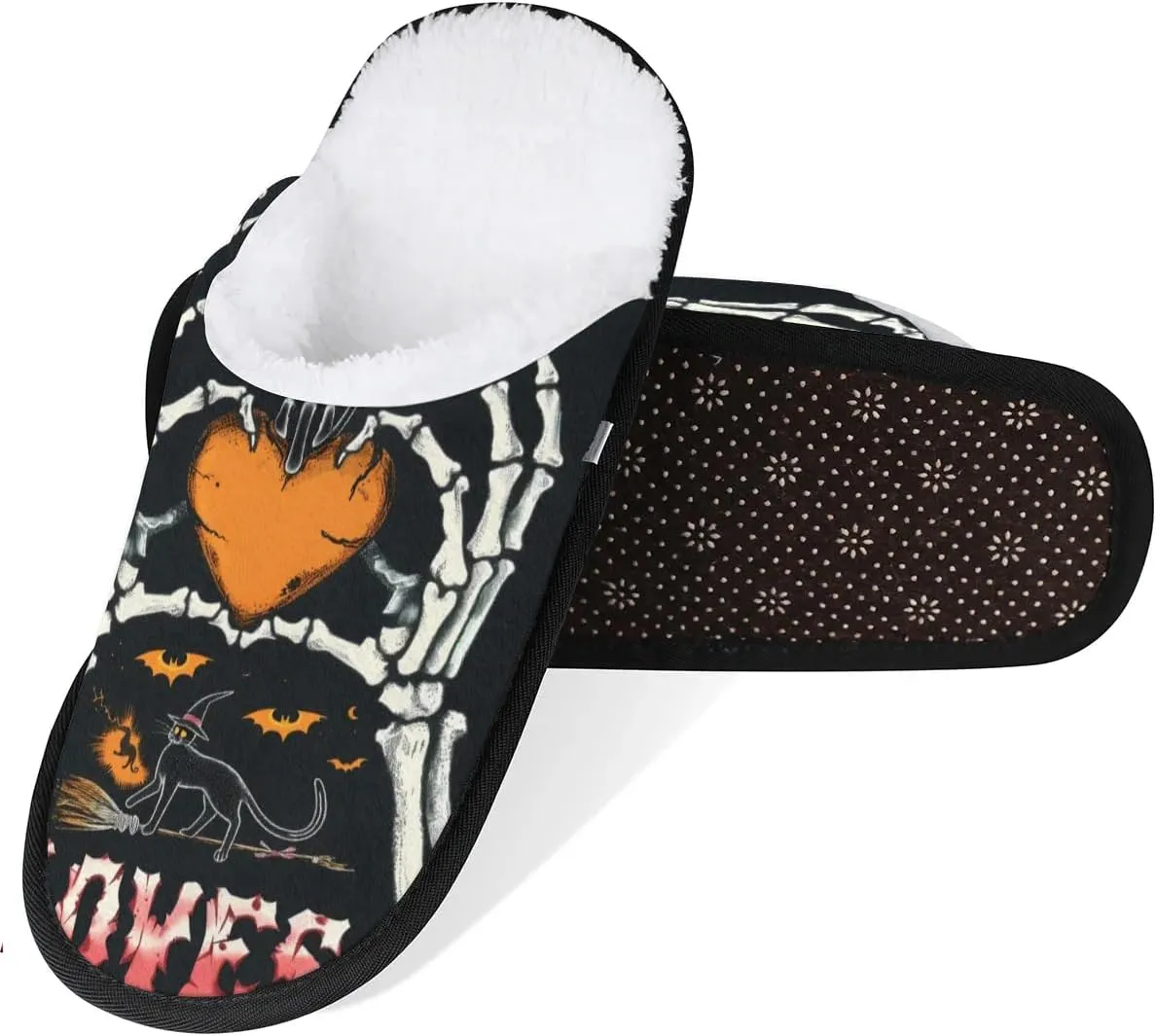 Day Of The Dead Funny Skull House Slippers for Women Men, Non-Slip Spa Slippers Soft Foam Home Shoes