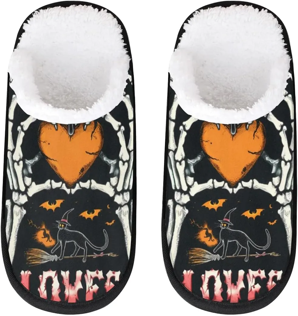 Day Of The Dead Funny Skull House Slippers for Women Men, Non-Slip Spa Slippers Soft Foam Home Shoes