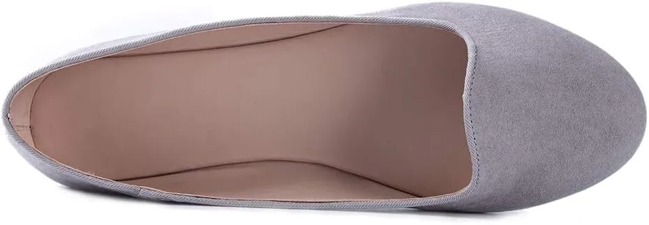 Dcfodk Women's Classic Ballet Flats Casual Comfort Soft Silp On Flat Shoes,Round Toe Dress Shoe, Shoes for Women Wide Width,Navy Blue,Grey, Tan,Ladies Shoes Leather