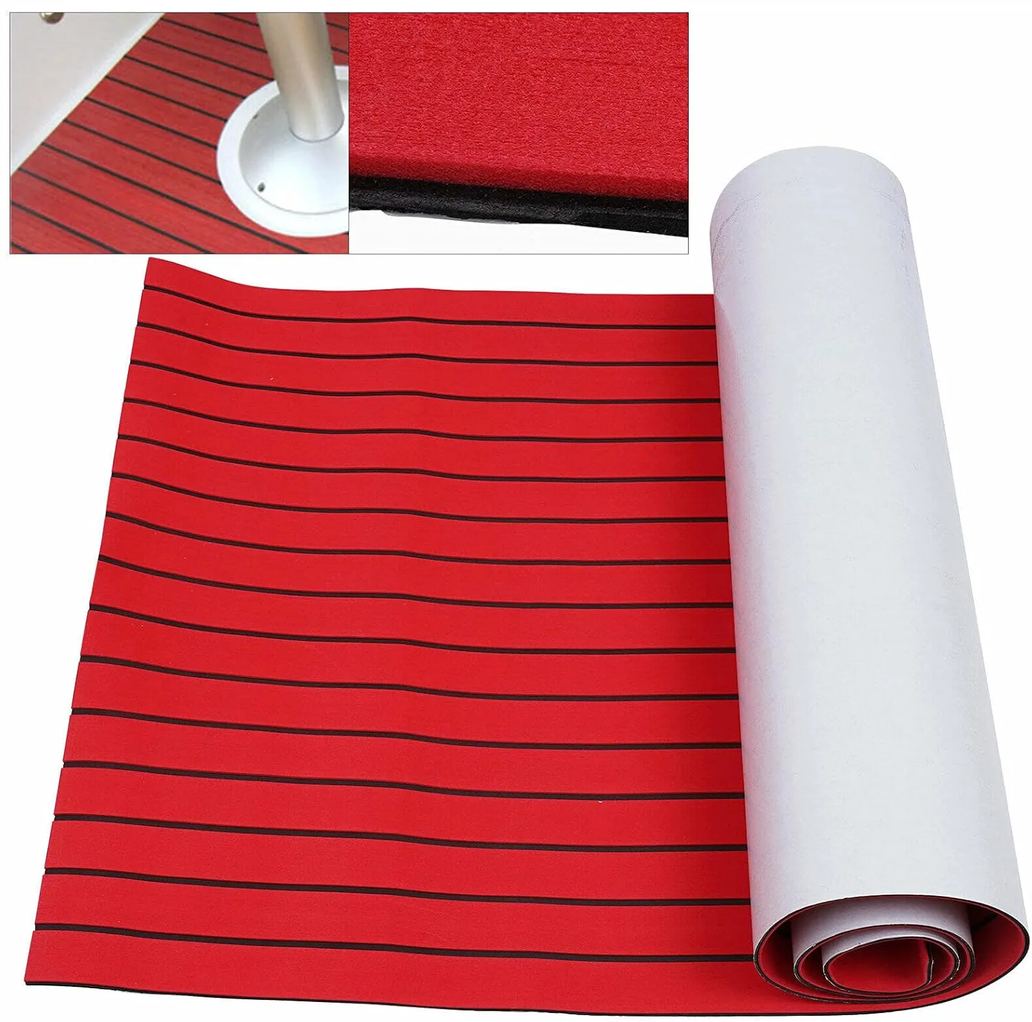 Deck Flooring Decking Boat Flooring EVA Foam Faux Teak Seadek Marine Carpet Flooring Boat Carpeting 94.5''X35.4''X0.24'' Sea Deck Boat Flooring Non-Slip Mats for Yacht