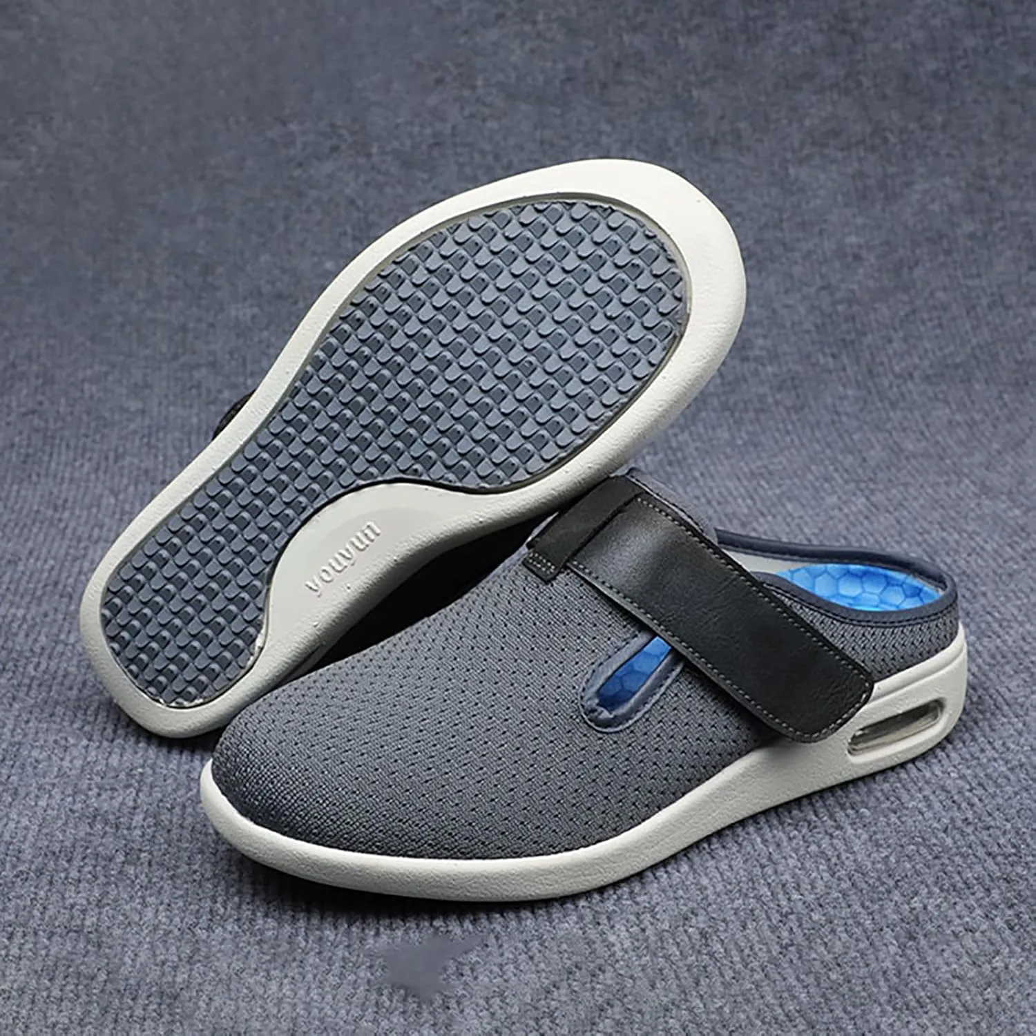 Diabetics Slippers ls,Women Men Adjustable Orthopaedic Walking Shoes,Extra Wide Memory Foam Sneaker for Elderly Swollen Feet Arthritis Edema