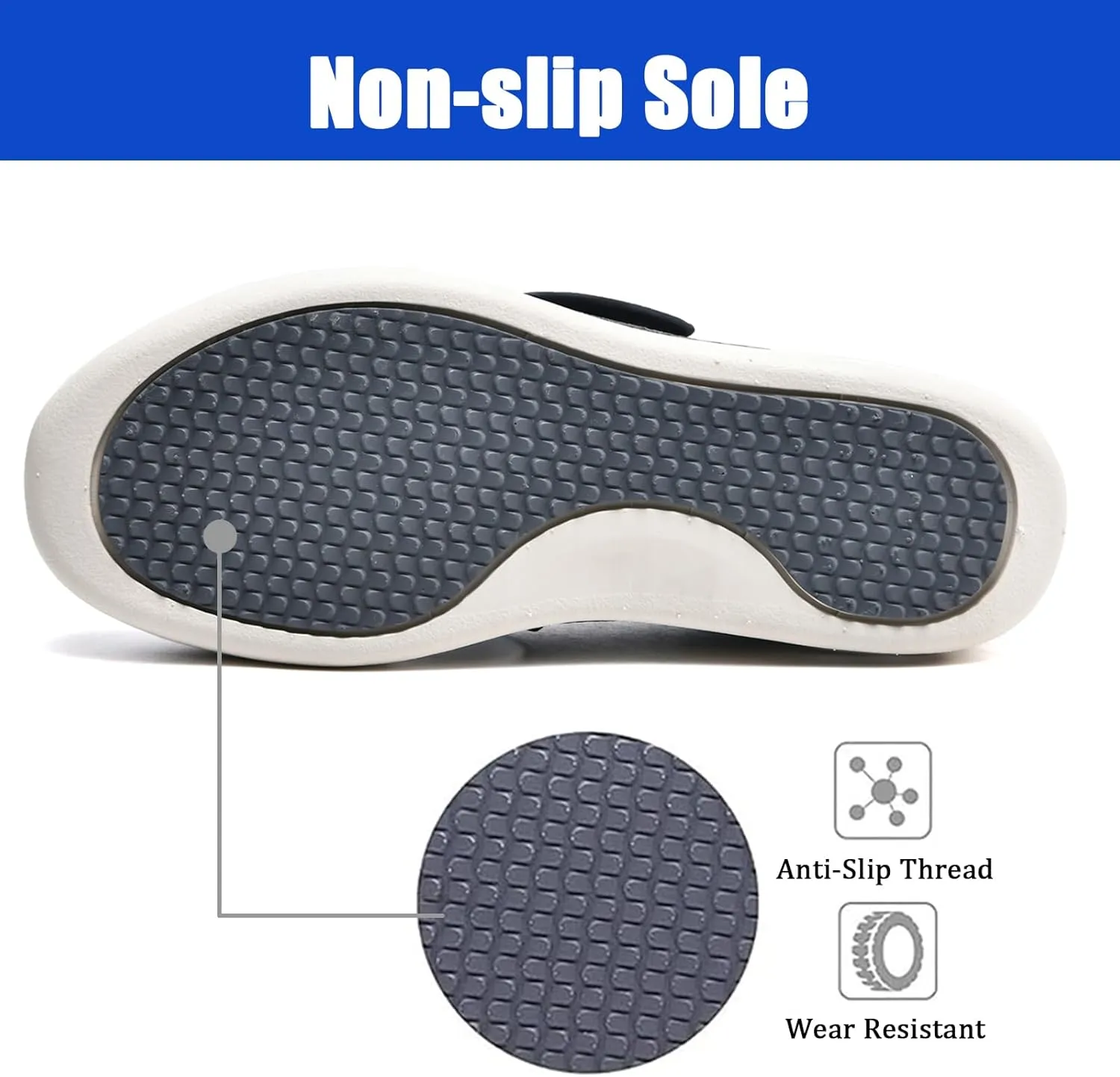 Diabetics Slippers ls,Women Men Adjustable Orthopaedic Walking Shoes,Extra Wide Memory Foam Sneaker for Elderly Swollen Feet Arthritis Edema
