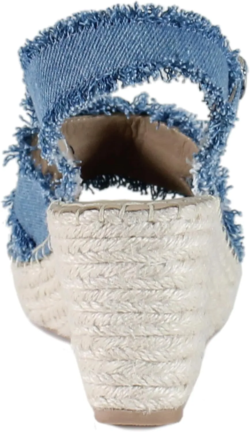 Diba True Womens Grants Ville Espadrille Casual Sandals Casual High Heel 3" & Up - Blue