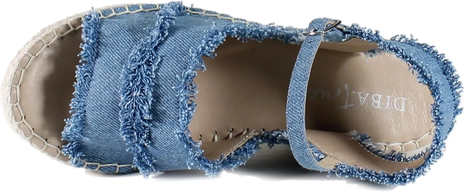 Diba True Womens Grants Ville Espadrille Casual Sandals Casual High Heel 3" & Up - Blue