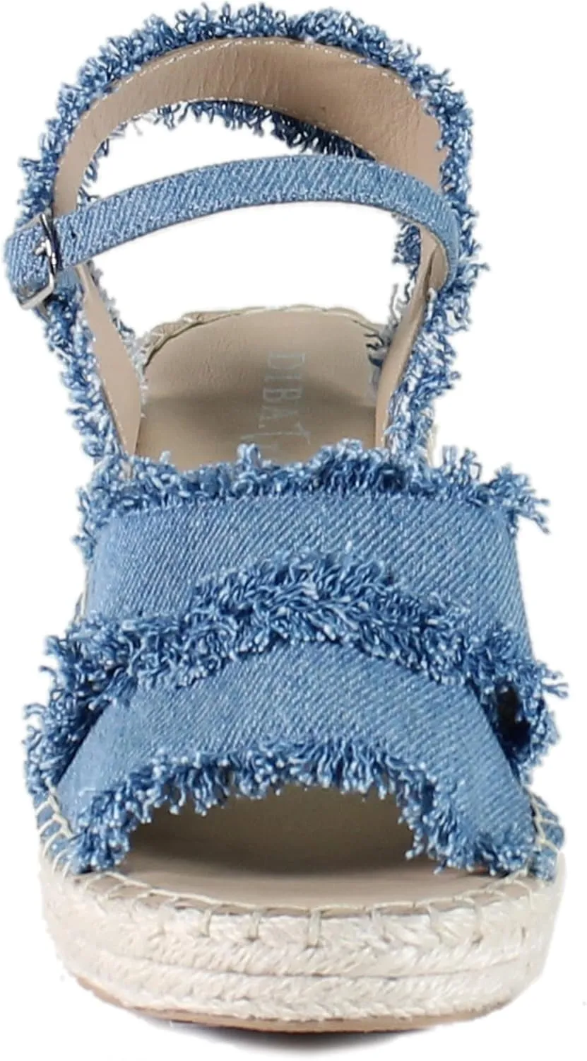 Diba True Womens Grants Ville Espadrille Casual Sandals Casual High Heel 3" & Up - Blue
