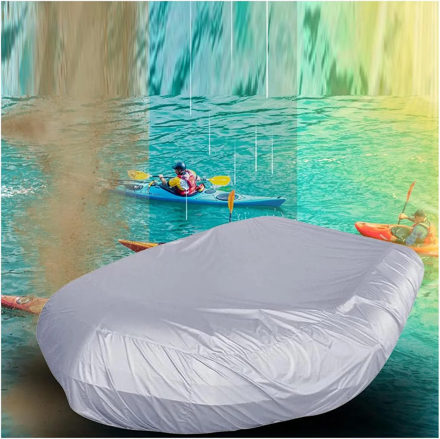 Dinghy Boat Cover 7 Sizes Boat Tarp Waterproof Anti-UV Boats Covers for Inflatable Boat and Dinghy,330 * 165 * 46cm