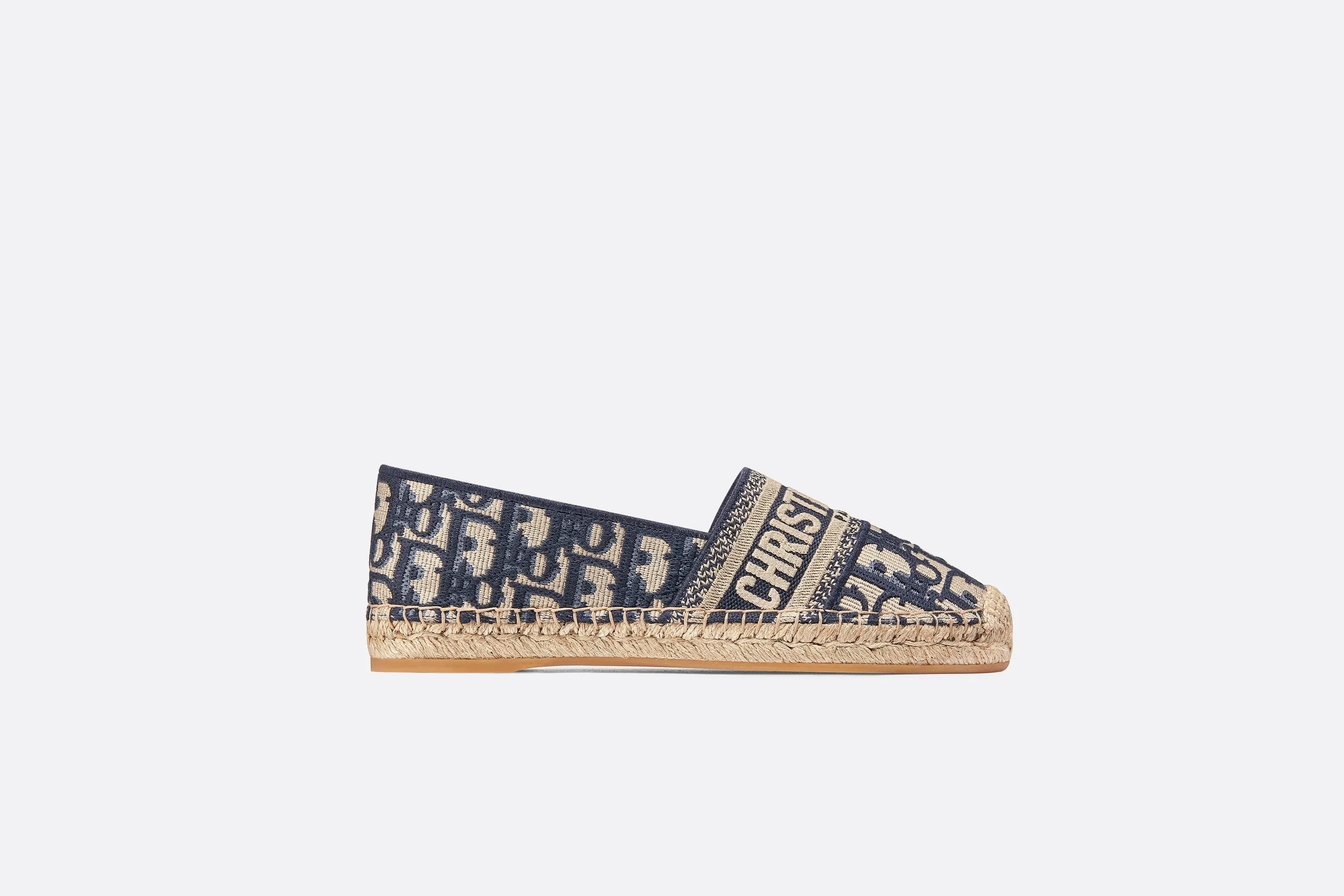 Dior Granville Espadrille • Deep Blue Dior Oblique Embroidered Cotton