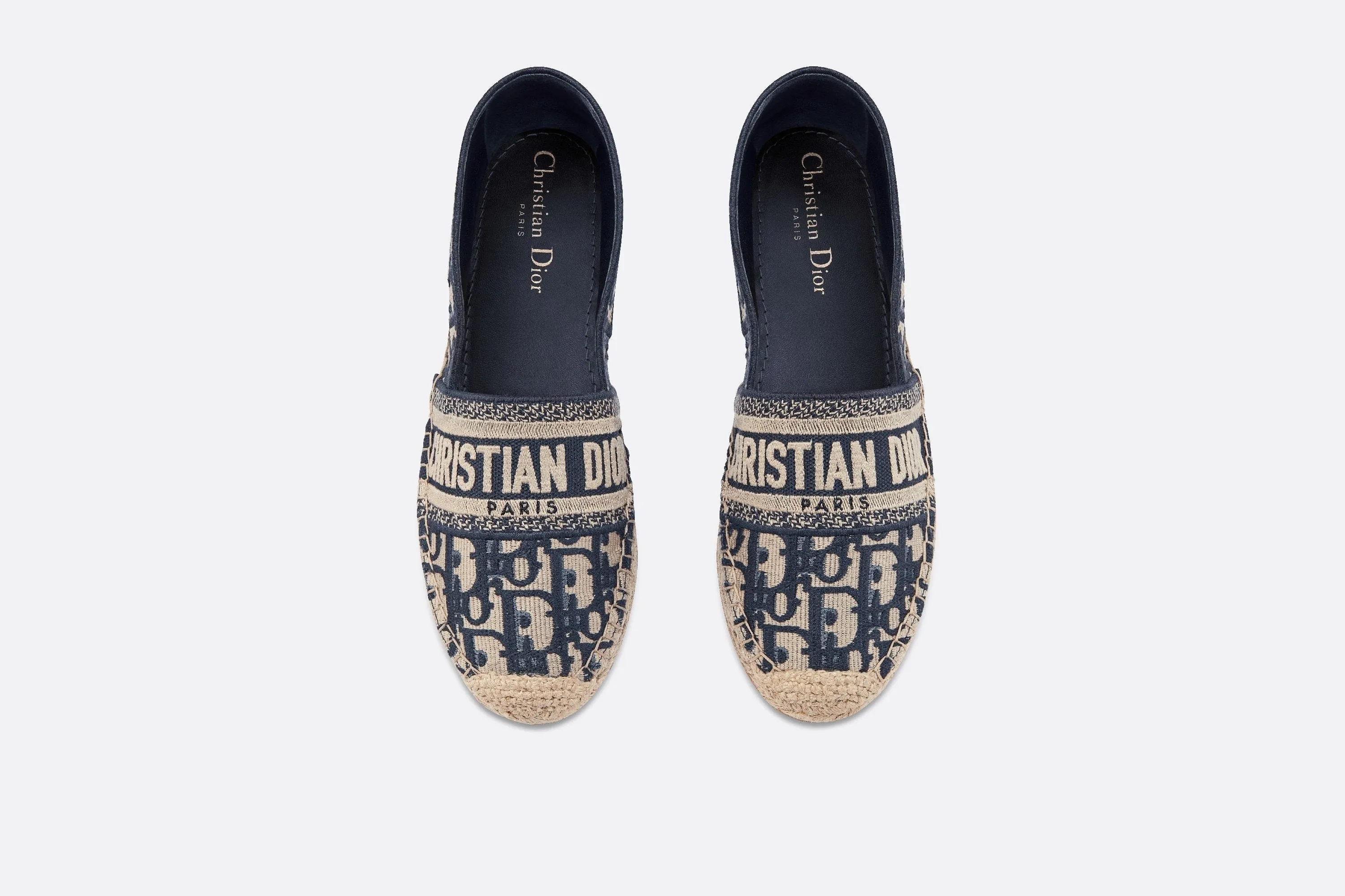Dior Granville Espadrille • Deep Blue Dior Oblique Embroidered Cotton