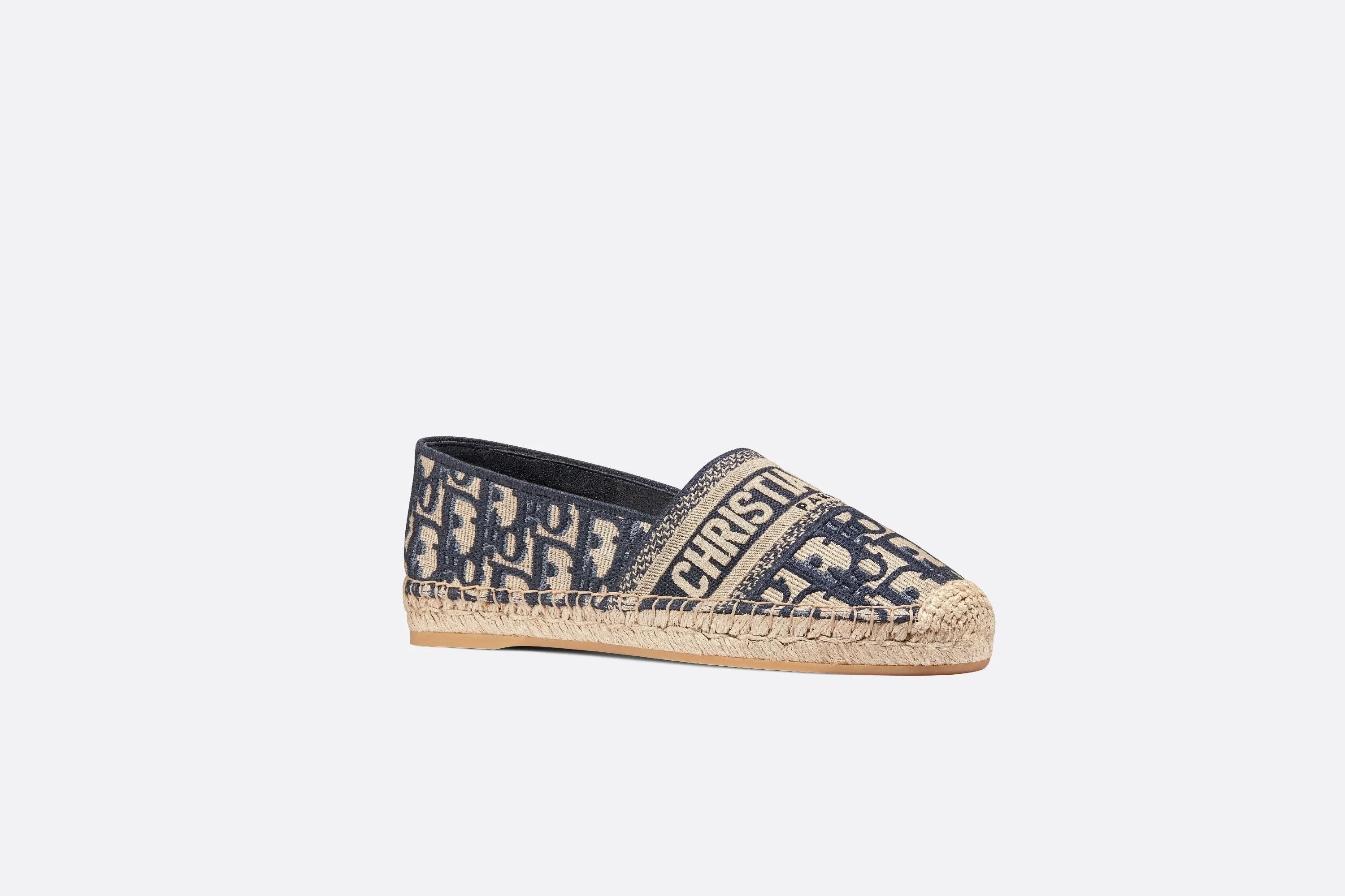 Dior Granville Espadrille • Deep Blue Dior Oblique Embroidered Cotton