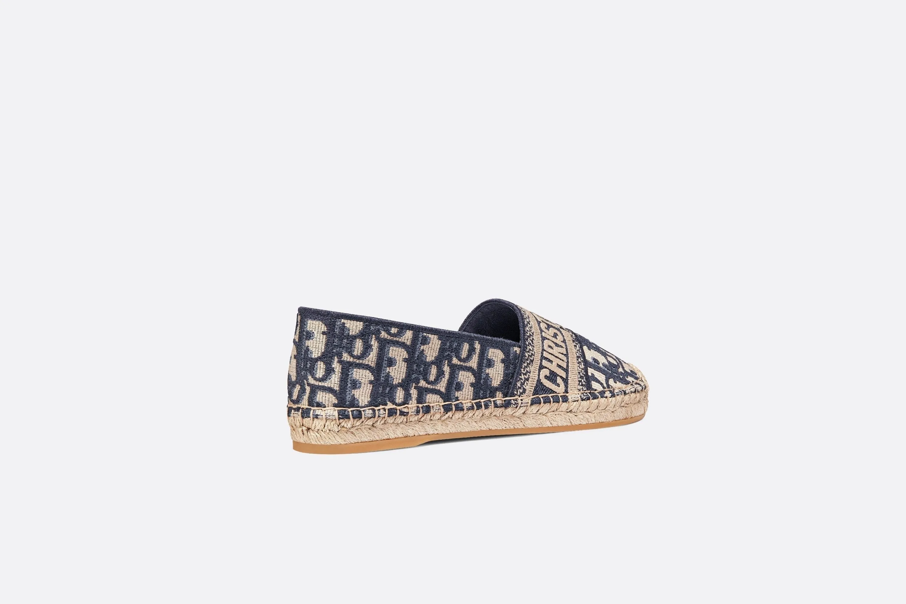 Dior Granville Espadrille • Deep Blue Dior Oblique Embroidered Cotton