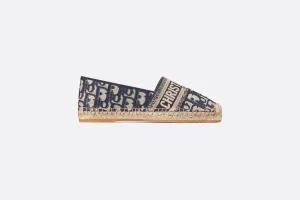 Dior Granville Espadrille • Deep Blue Dior Oblique Embroidered Cotton