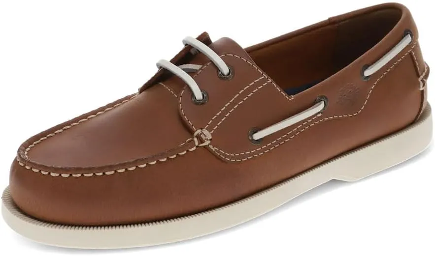 Dockers Mens Castaway Leather Boat Shoe, Brown, 8.5 M