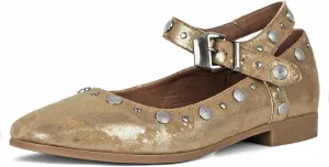 DOEYG Studded Mary Janes Ballet Flats Shoes for Women Square Toe Mary Jane Shoes Dressy Casual Ballerina Shoes with Buckle Strap