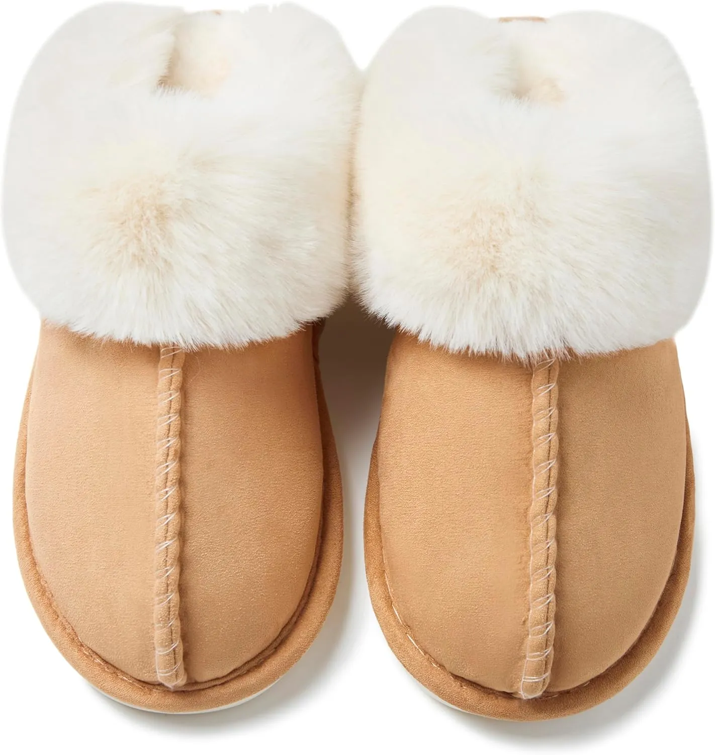 Donpapa Womens Slipper with Memory Foam Fluffy Soft Warm Slip On House Slippers Anti-Skid Cozy Plush for Indoor Outdoor