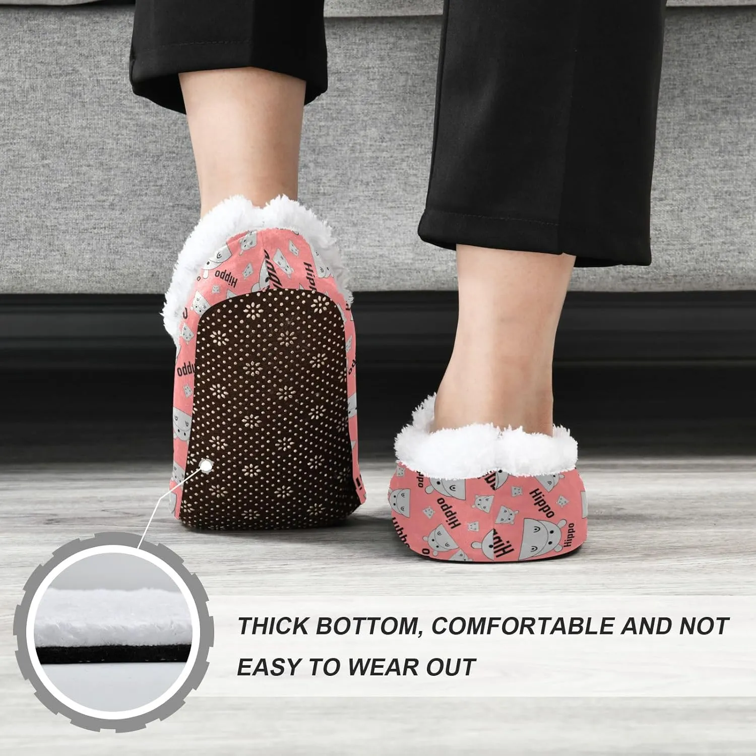 Dussdil Home Winter Slippers Spa Travel House Slipper Soft Memory Foam Slipper Non Slip for Hotel Bedroom Shoes Slippers