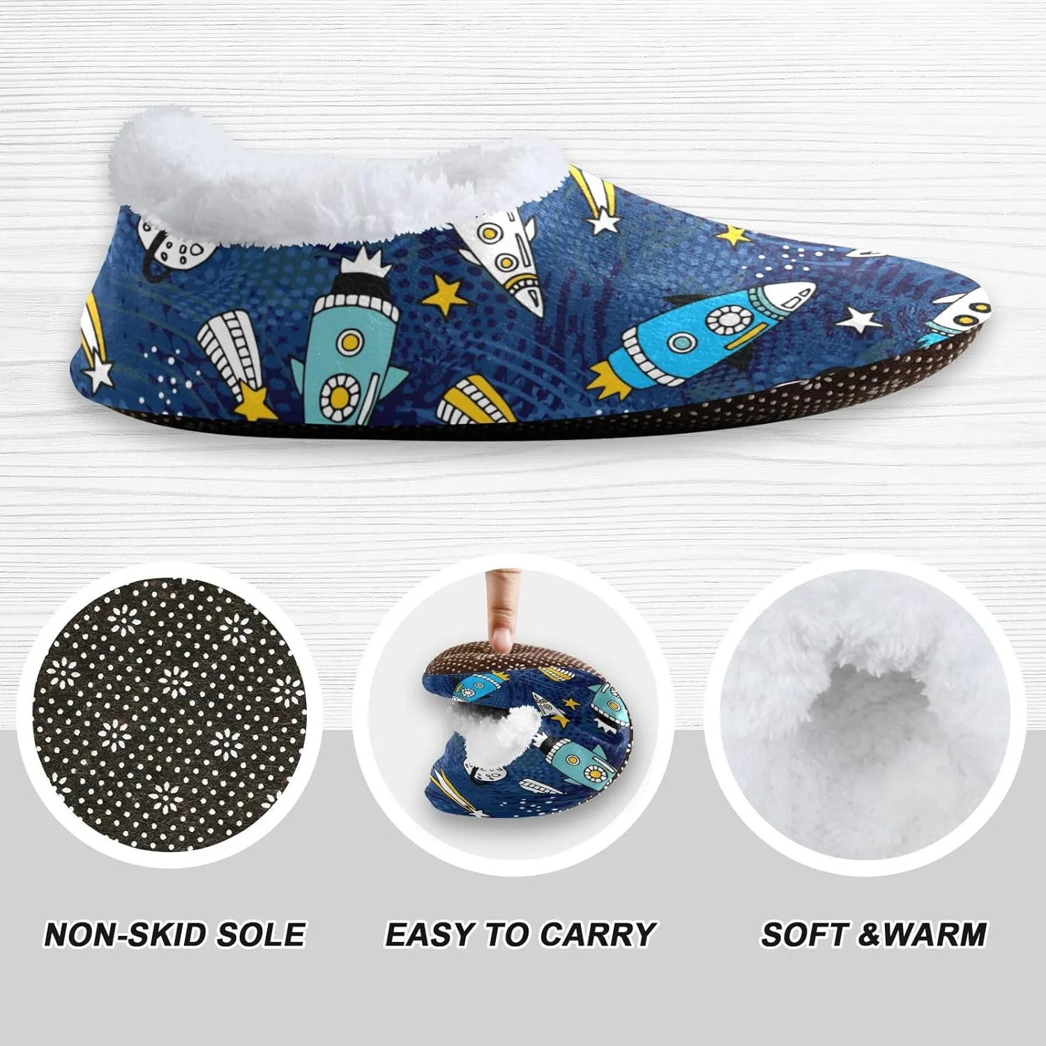 Dussdil Home Winter Slippers Spa Travel House Slipper Soft Memory Foam Slipper Non Slip for Hotel Bedroom Shoes Slippers