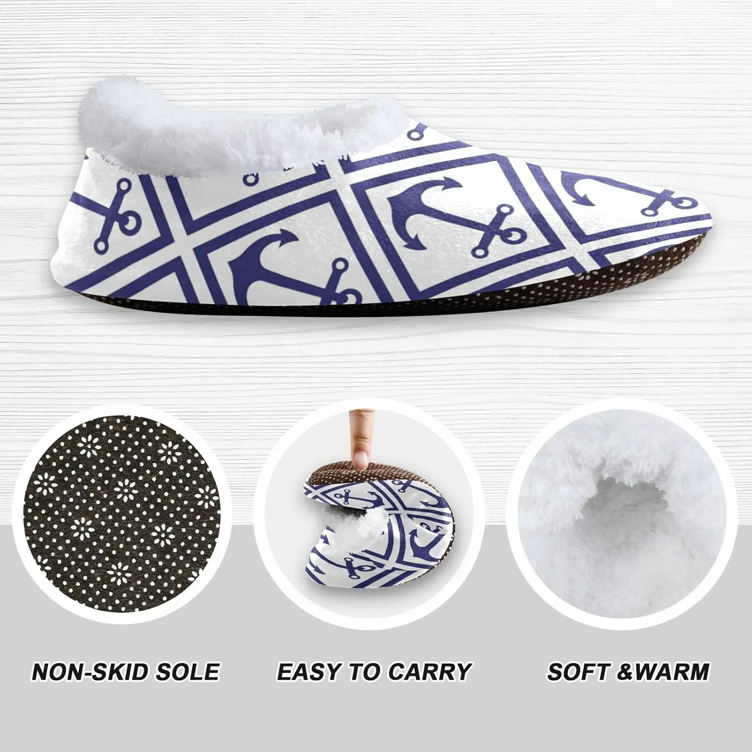 Dussdil Home Winter Slippers Spa Travel House Slipper Soft Memory Foam Slipper Non Slip for Hotel Bedroom Shoes Slippers