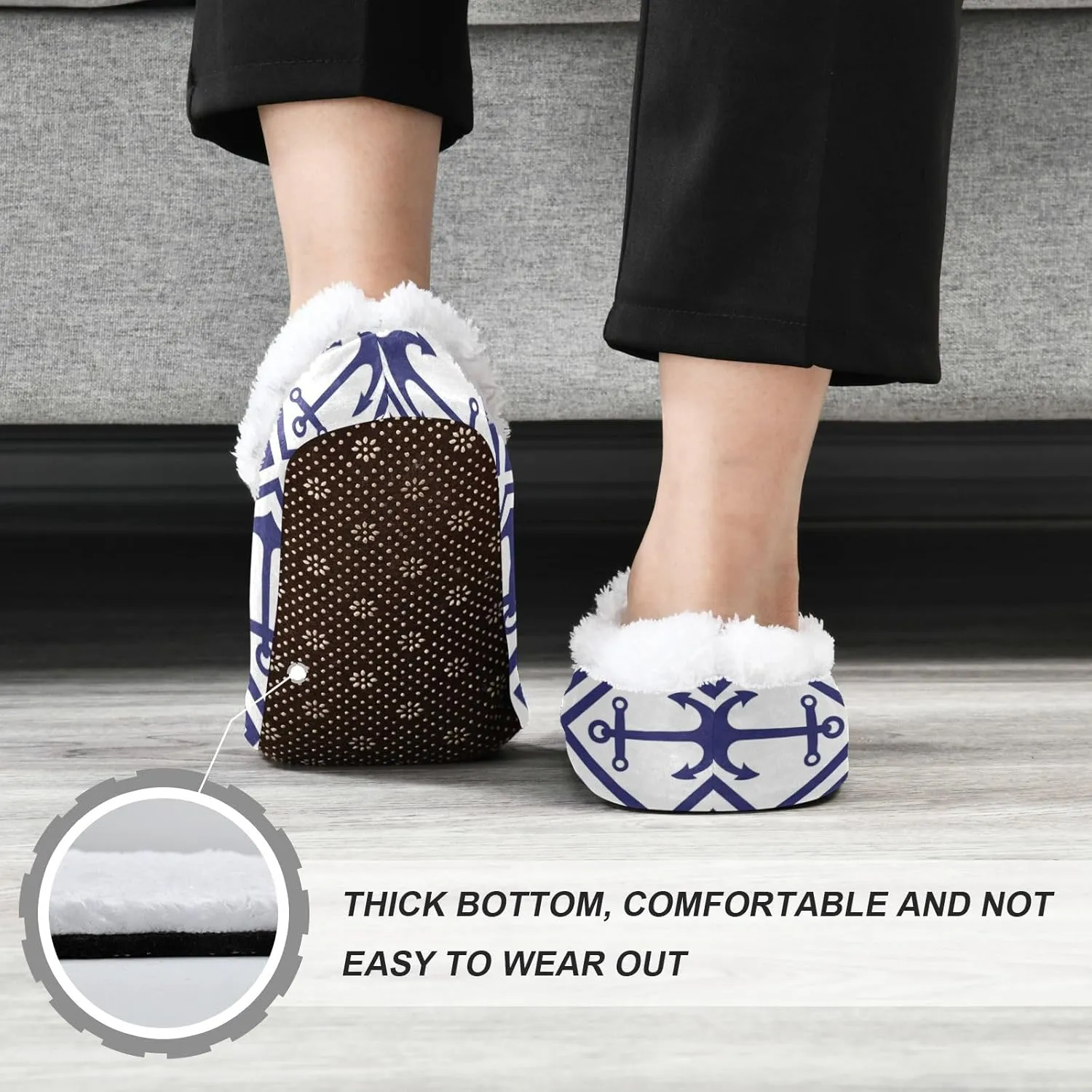 Dussdil Home Winter Slippers Spa Travel House Slipper Soft Memory Foam Slipper Non Slip for Hotel Bedroom Shoes Slippers