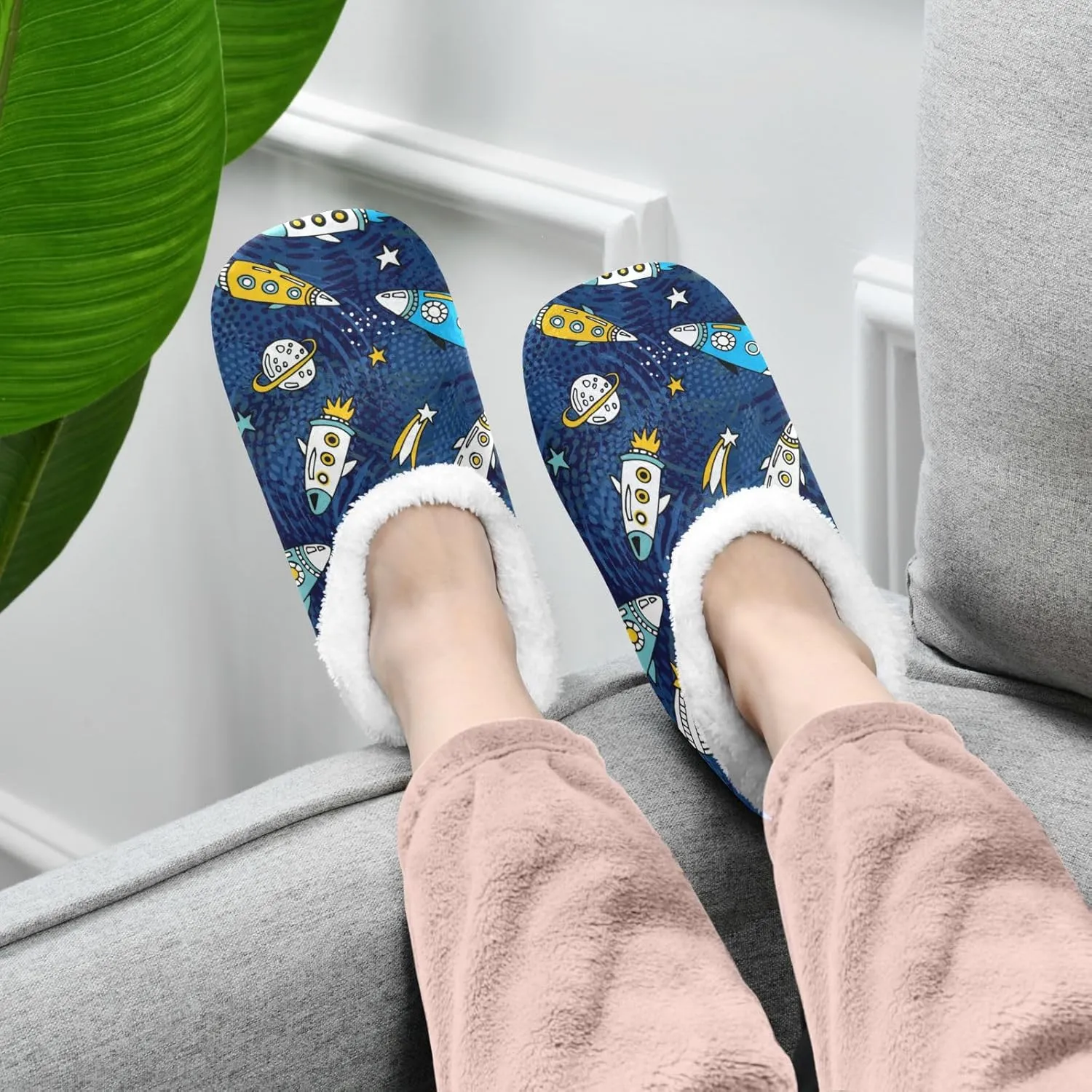 Dussdil Home Winter Slippers Spa Travel House Slipper Soft Memory Foam Slipper Non Slip for Hotel Bedroom Shoes Slippers