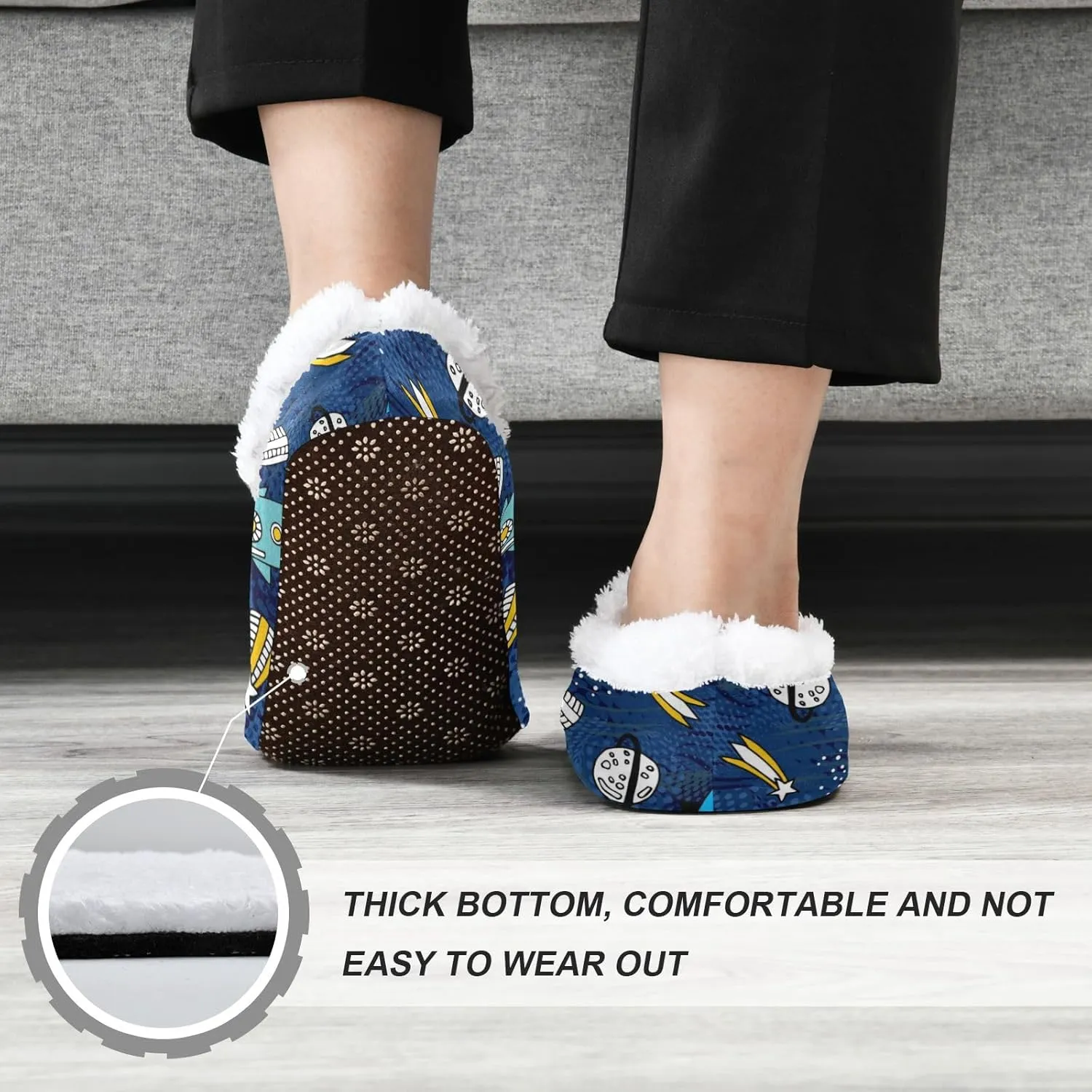 Dussdil Home Winter Slippers Spa Travel House Slipper Soft Memory Foam Slipper Non Slip for Hotel Bedroom Shoes Slippers