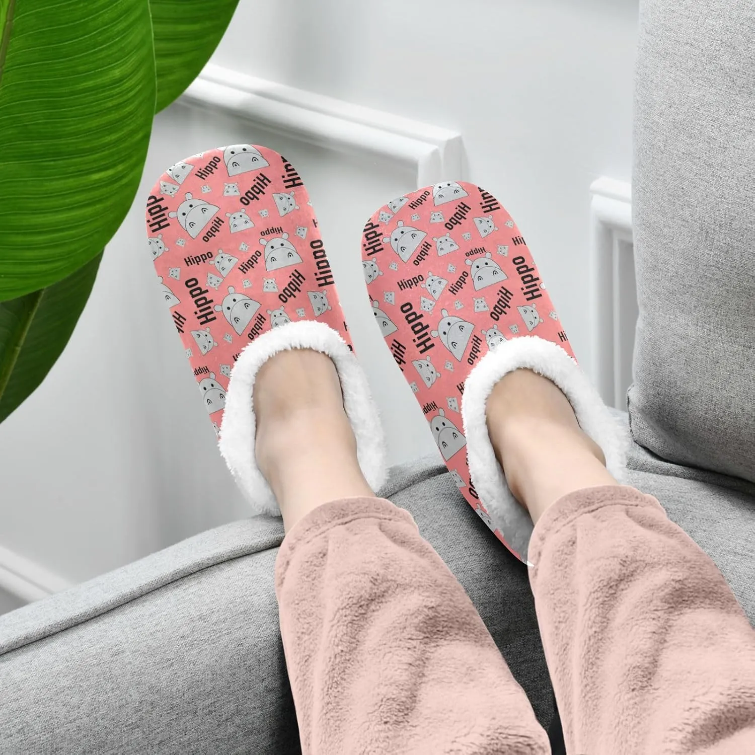 Dussdil Home Winter Slippers Spa Travel House Slipper Soft Memory Foam Slipper Non Slip for Hotel Bedroom Shoes Slippers