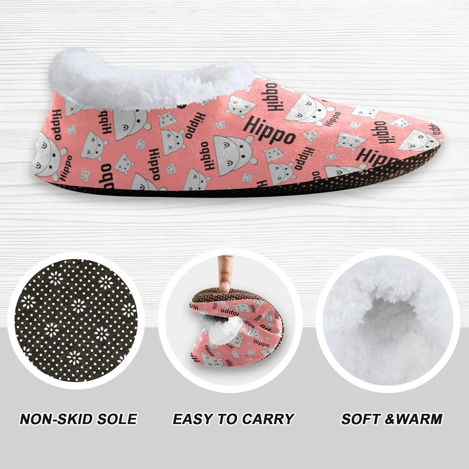 Dussdil Home Winter Slippers Spa Travel House Slipper Soft Memory Foam Slipper Non Slip for Hotel Bedroom Shoes Slippers