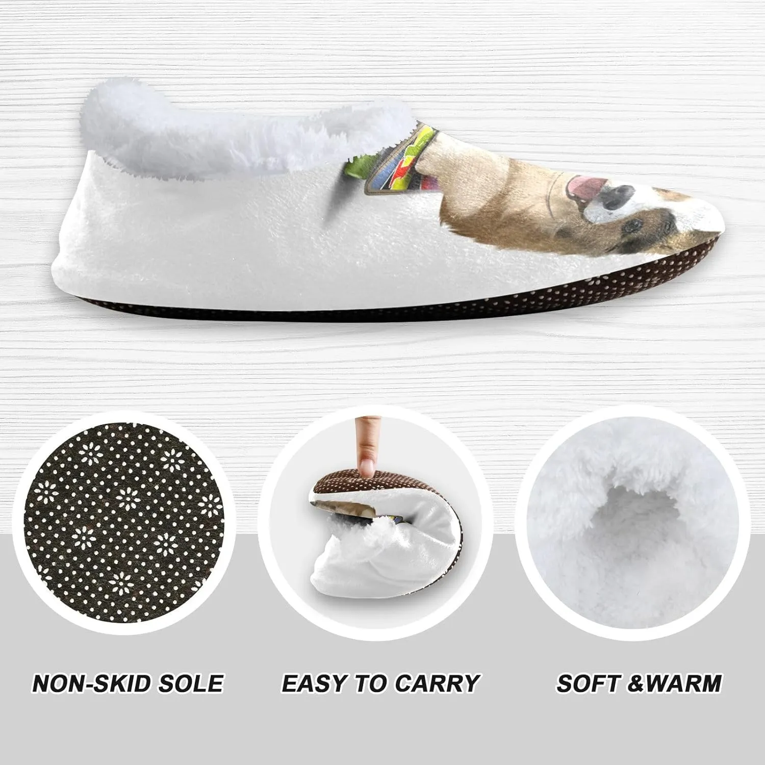 Dussdil Puppy Corgi Rides A Skateboard Home Winter Slippers Spa Travel House Slipper Soft Memory Foam Slipper Non Slip for Women Men Hotel Bedroom Shoes Slippers M