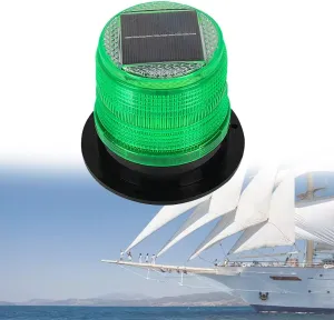 DYK&NX LED Anchor Light of Marine Boat Yacht Navigation with Solar Charging, PC Material, Waterproof and Dustproof for Boat Lights Bow and Stern (Color : Green)