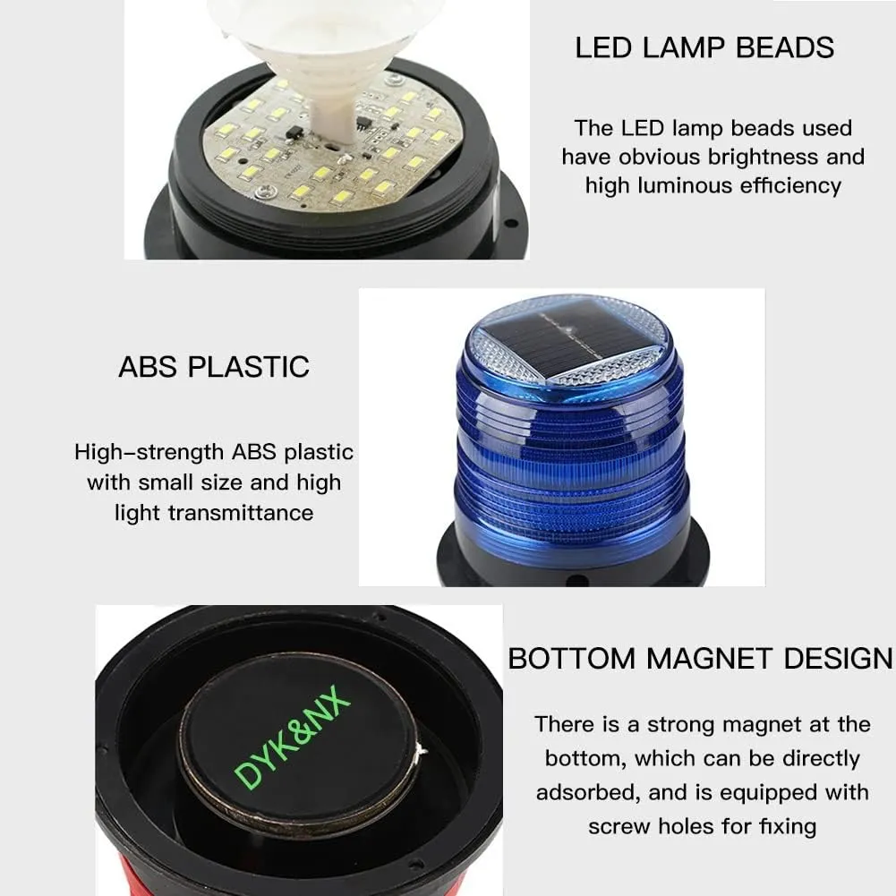 DYK&NX LED Anchor Light of Marine Boat Yacht Navigation with Solar Charging, PC Material, Waterproof and Dustproof for Boat Lights Bow and Stern (Color : Green)