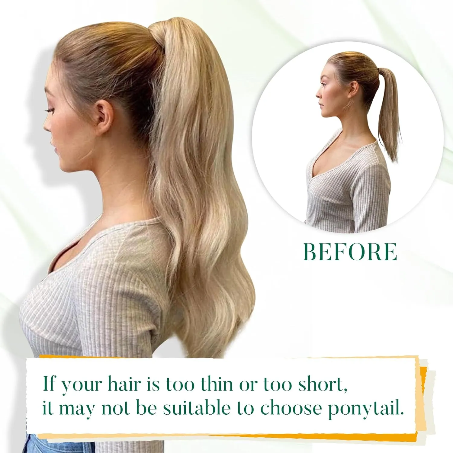 Easyouth Ponytail Extension Human Hair Brown Pony Tails Hair Extensions Human Hair Medium Brown Real Hair Ponytail Extensions Natural Drape 12Inch 70g #4