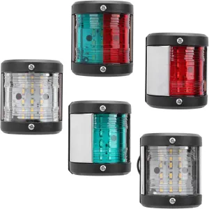 EBTOOLS 5Pcs Boat Navigation Lights, High Visibility Red Green White LED Navigation Light, IP66 Bow Light, 12V to 24V Boat Lights for 12m Vessels